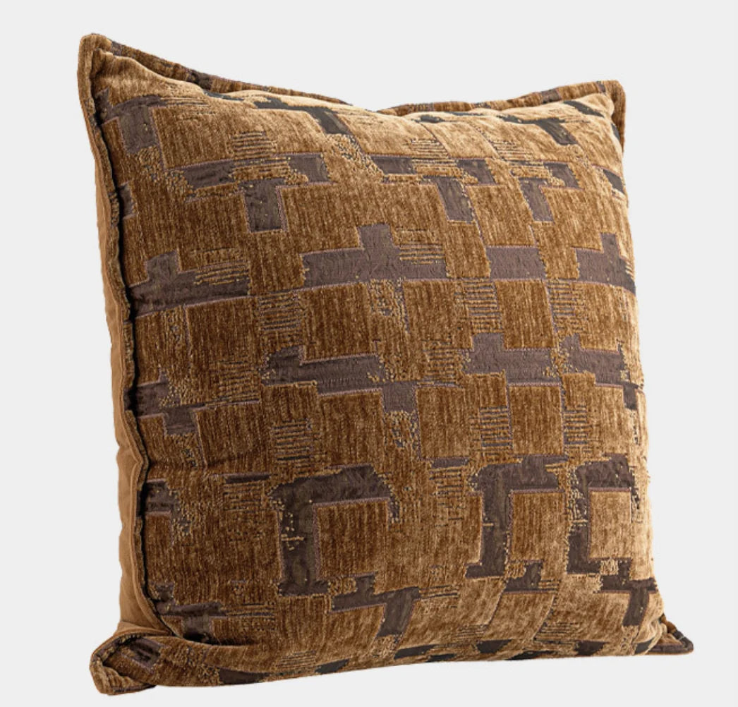 Geneva Minimalist Canvas Cushion - Brown