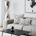 Siena Premium Linen Cushion - Black & White