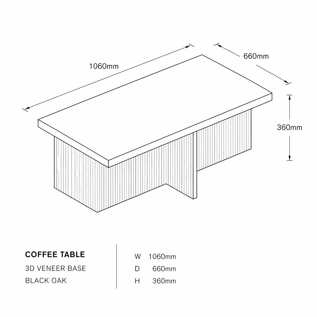 Lambert Rectangle Coffee Table - Oak Black