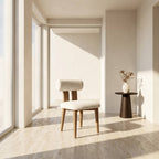 Calder Walnut Frame Leather Dining Chair - Walnut