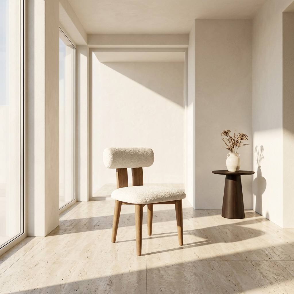 Calder Walnut Frame Leather Dining Chair - Walnut