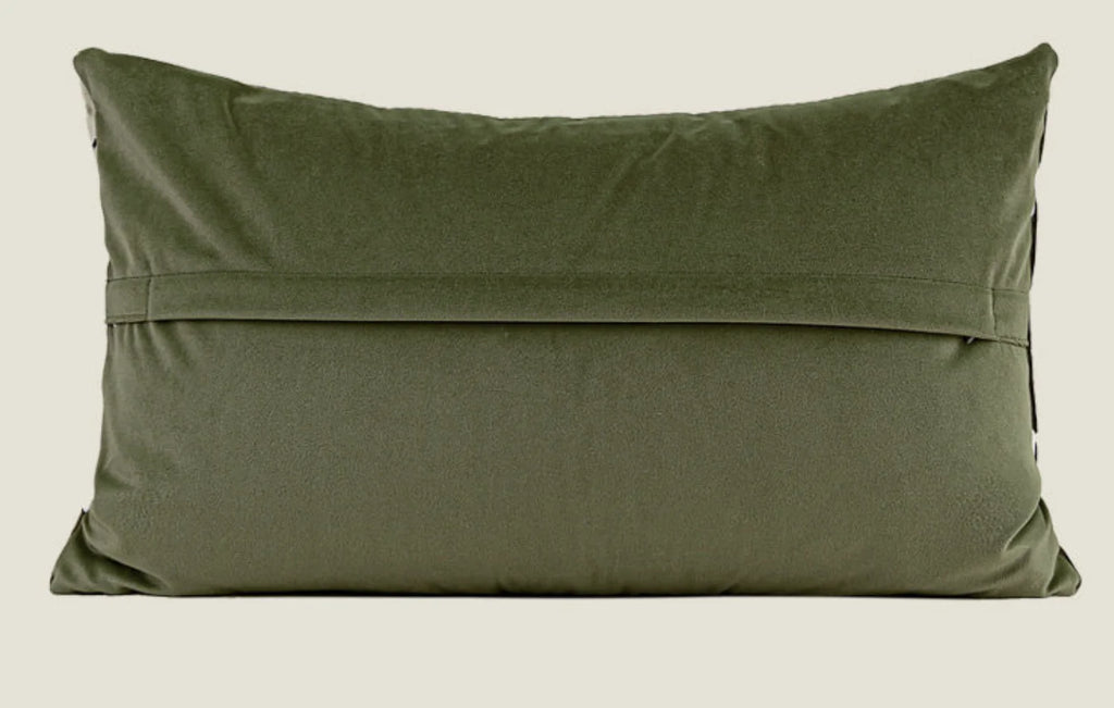 Milan Waffle Weave Lumbar Cushion - Green