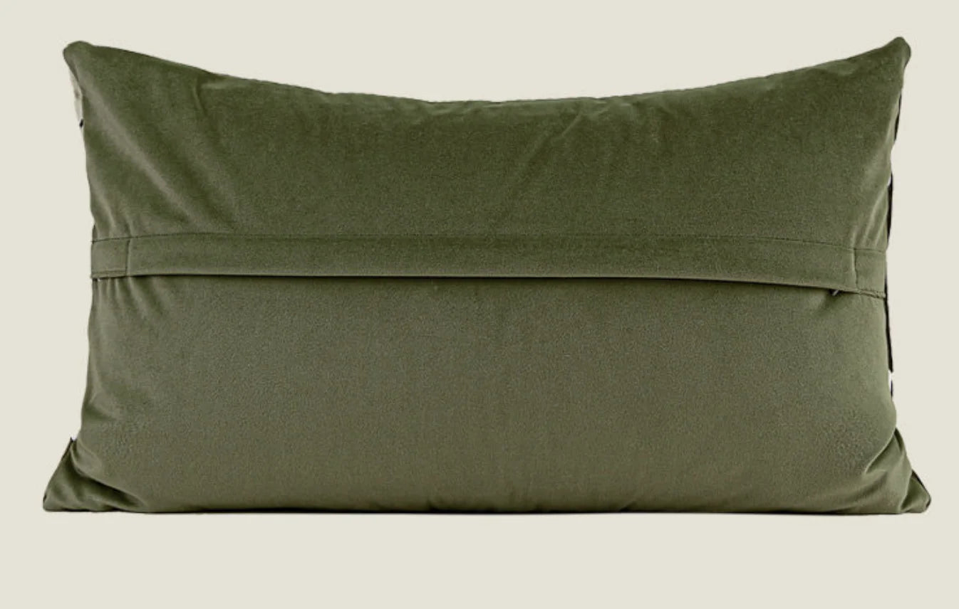 Milan Waffle Weave Lumbar Cushion - Green
