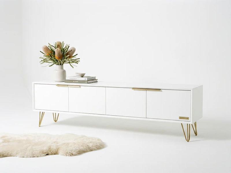 White Lacquer Media Console