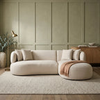 Sofa w Right Chaise - Natural Chenille