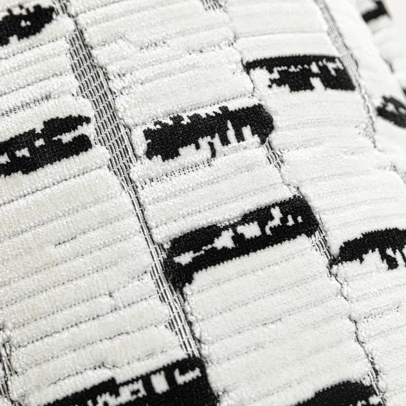 Siena Premium Linen Cushion - Black & White