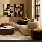 Greenwich Modular 3 Seater Sofa w Left Chaise - Natural Chenille