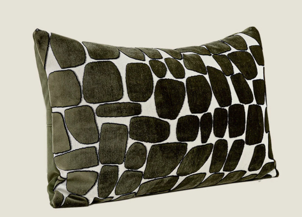 Milan Waffle Weave Lumbar Cushion - Green