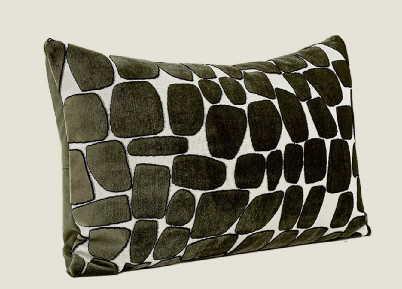 Milan Waffle Weave Lumbar Cushion - Green