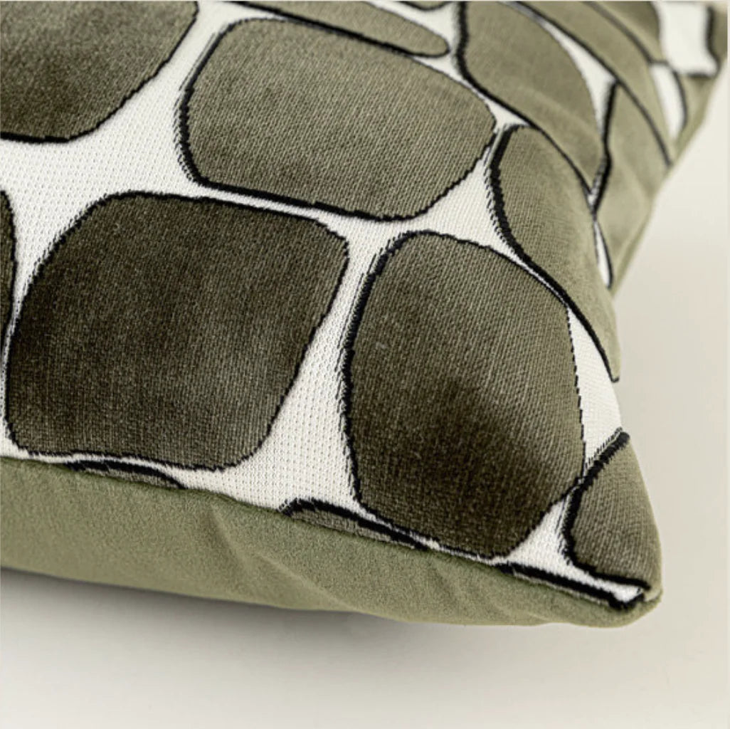 Milan Waffle Weave Lumbar Cushion - Green