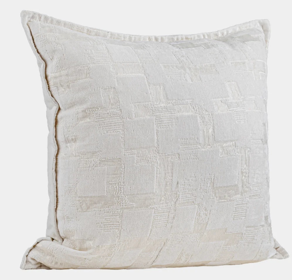 Capri Striped Cotton Cushion - Pearl White