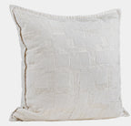 Capri Striped Cotton Cushion - Pearl White