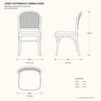 Josef Hoffman No.811 Dining Chair - Black Padded