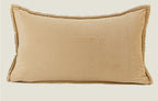 Sofia Embroidered Velvet Lumbar Cushion - Orange-Gold