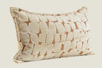 Sofia Embroidered Velvet Lumbar Cushion - Orange-Gold