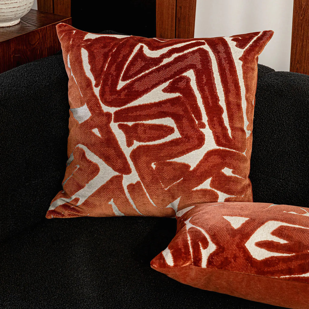 Sorrento Ribbed Velvet Cushion - Oatmeal