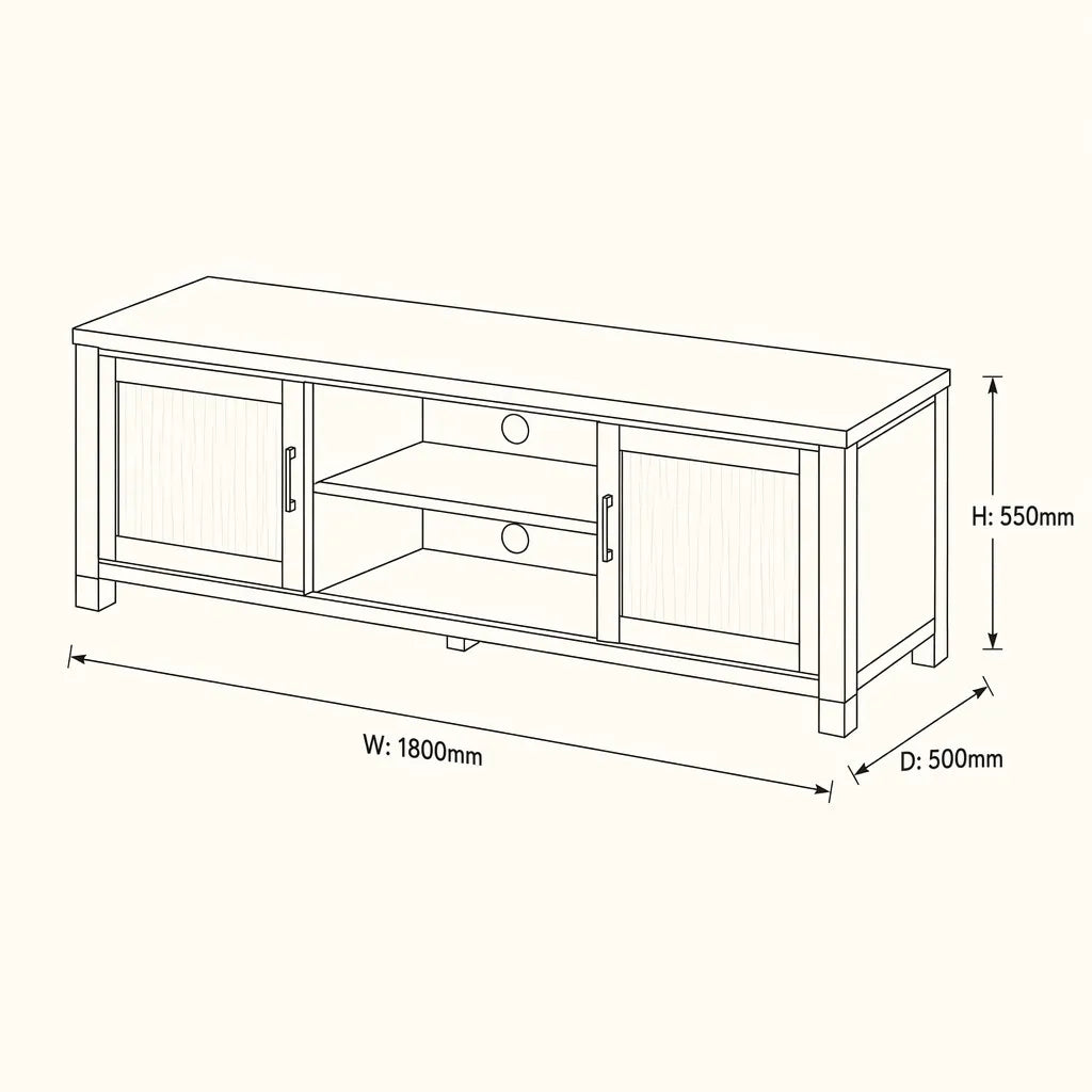 Aksel 1800 Entertainment Unit - American Oak