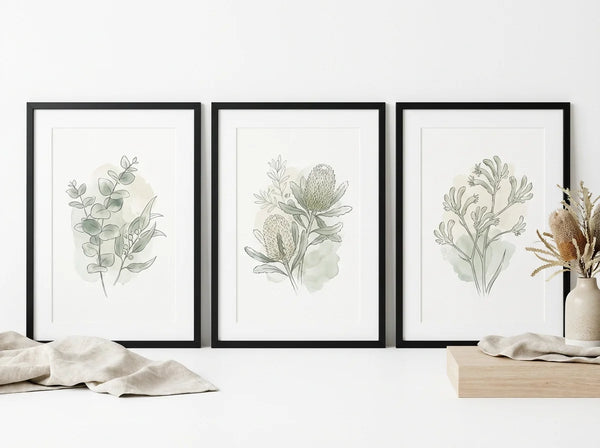 Botanical Print Set of Three