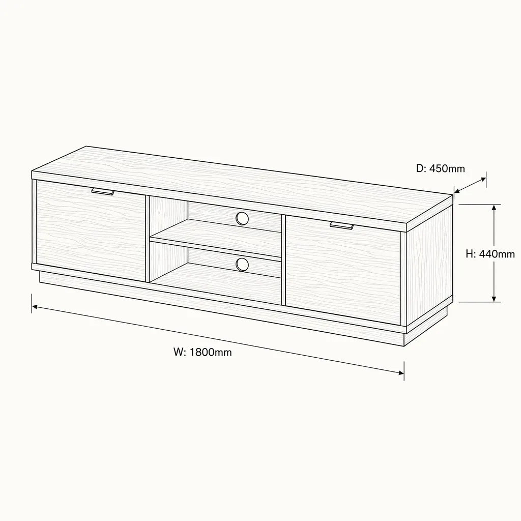 Bond 1800 Entertainment Unit - American Oak