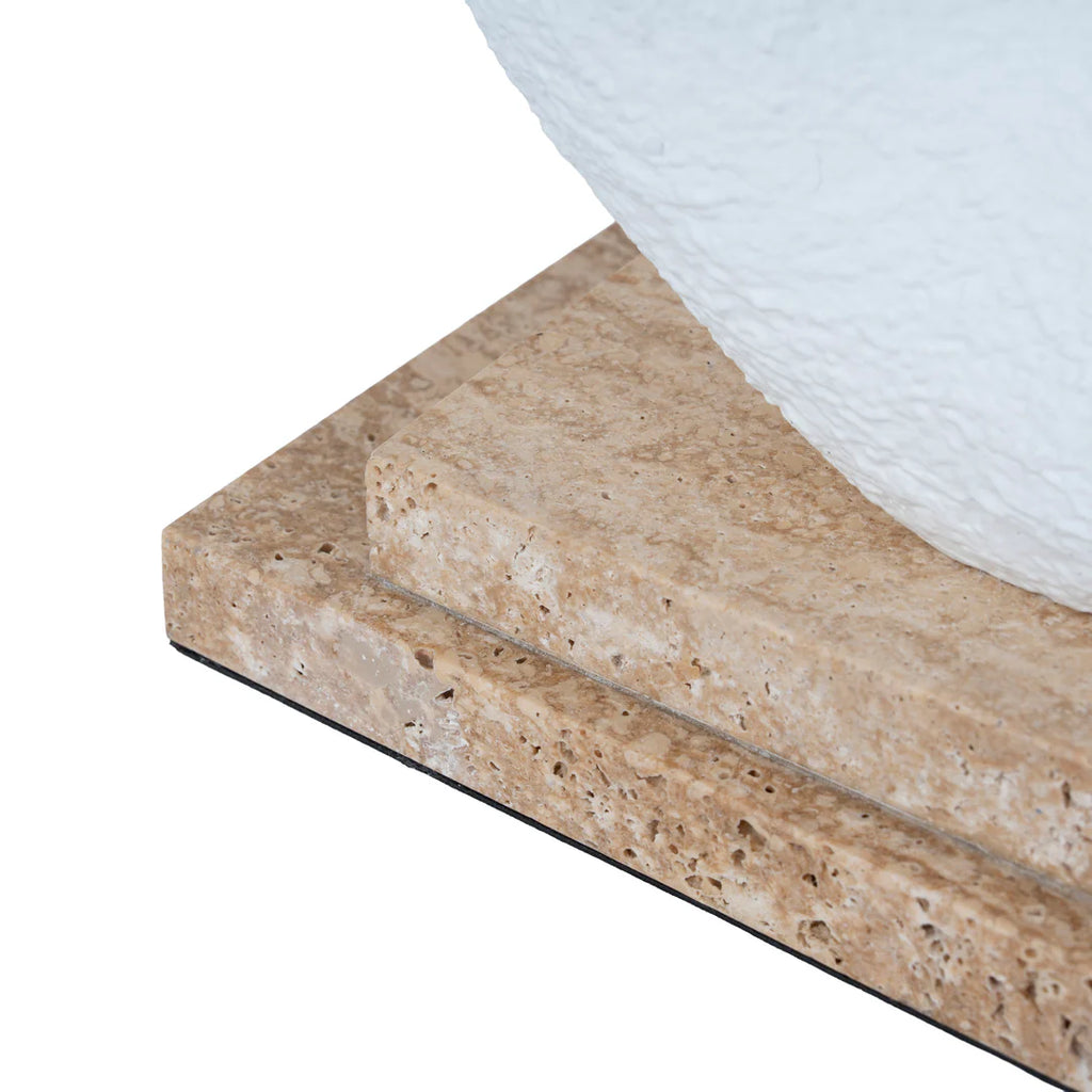 Organic Shape Marble Sculpture - Clay White