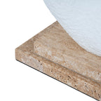 Organic Shape Marble Sculpture - Clay White