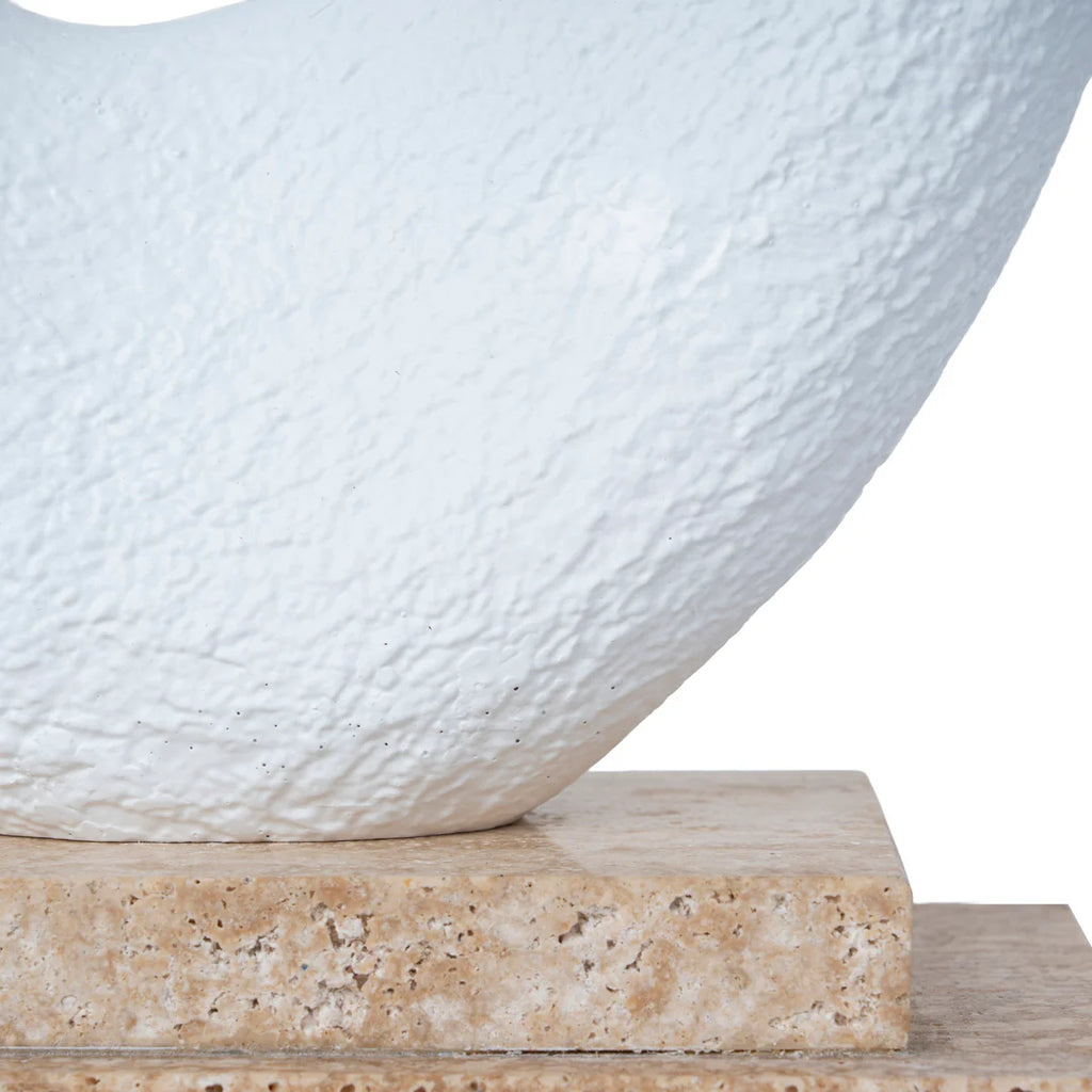 Organic Shape Marble Sculpture - Clay White