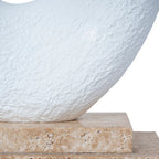 Organic Shape Marble Sculpture - Clay White