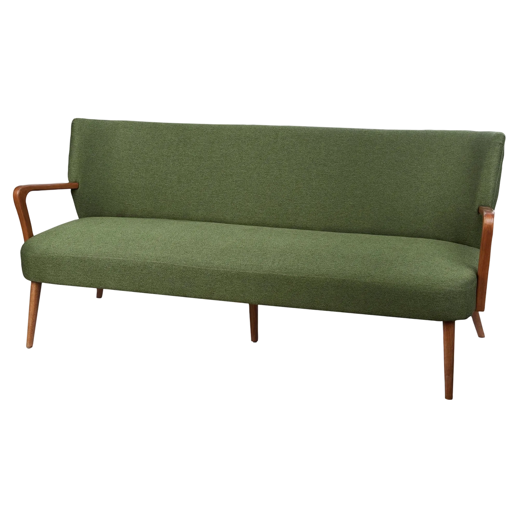 Academy Darcy Mid Century Fabric Sofa, 3 Seater, Green
