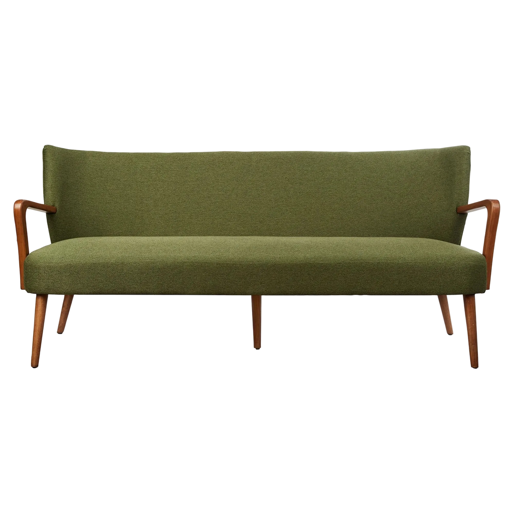 Academy Darcy Mid Century Fabric Sofa, 3 Seater, Green