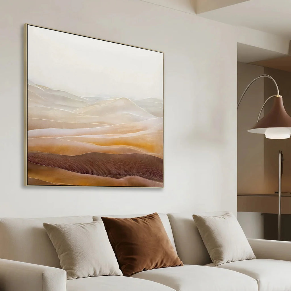100 x 100cm Framed Canvas - Natural