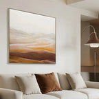 100 x 100cm Framed Canvas - Natural