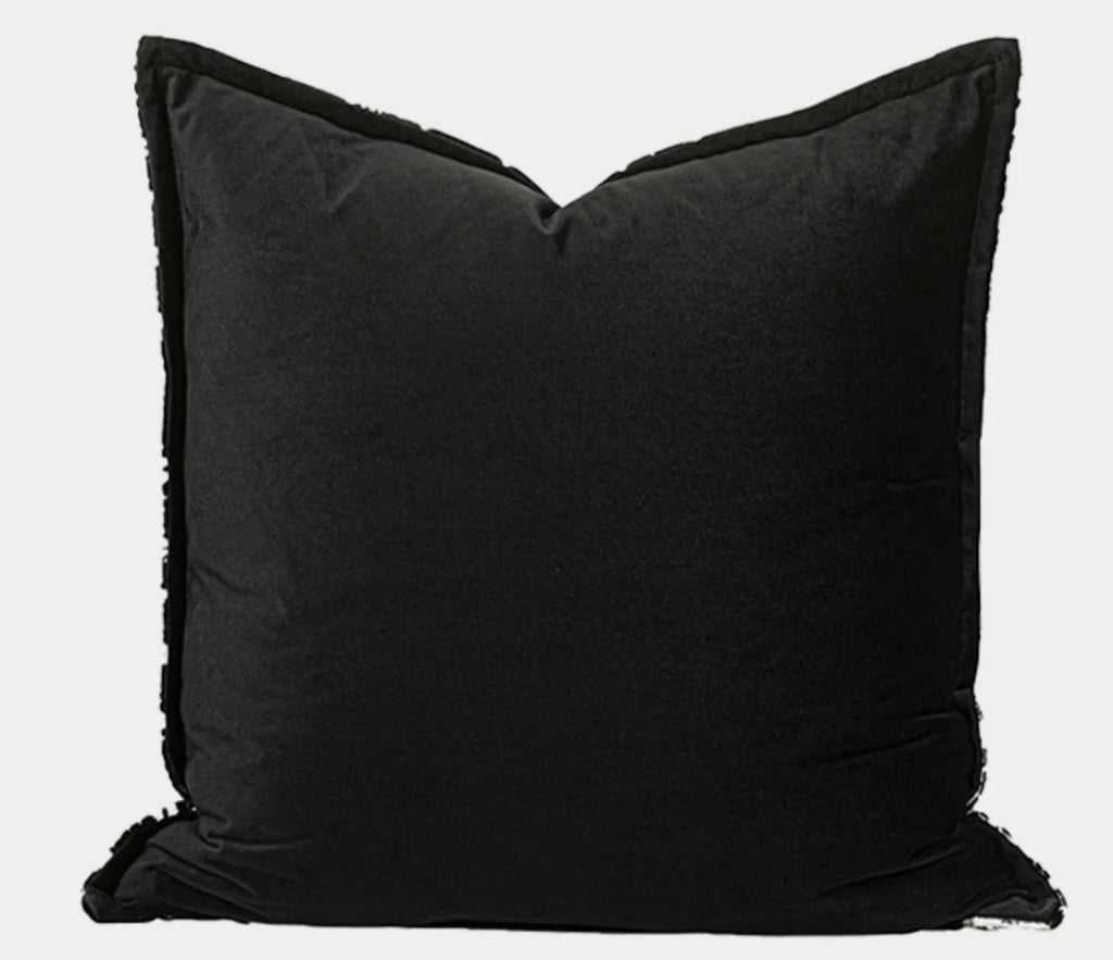 Como Textured Jacquard Cushion - Black & White