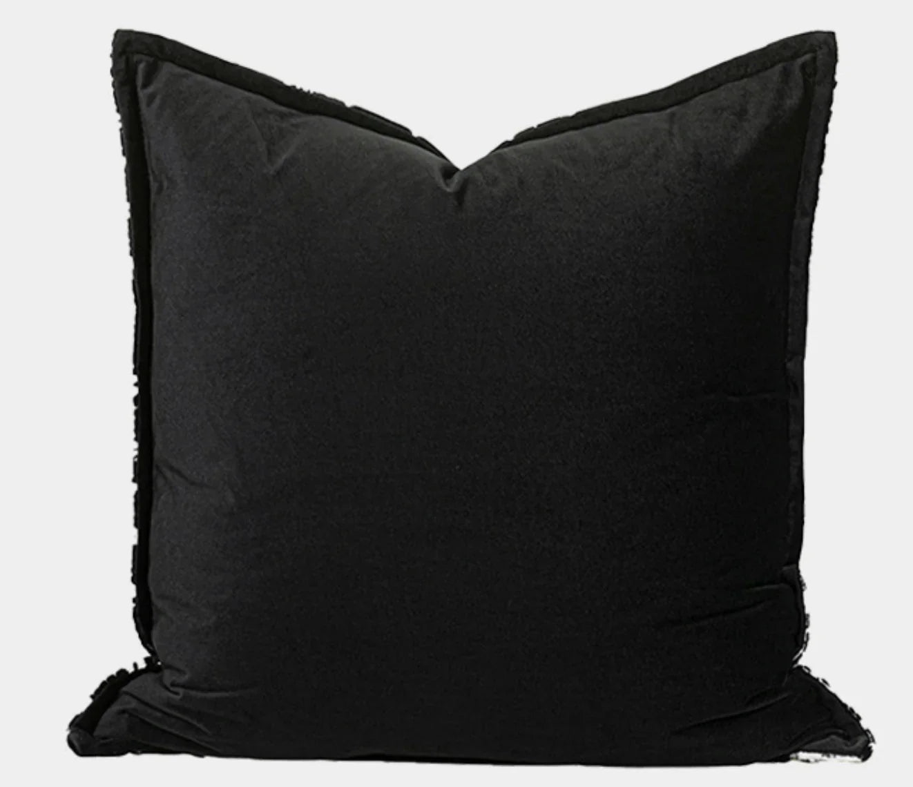 Como Textured Jacquard Cushion - Black & White