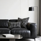 Como Textured Jacquard Cushion - Black & White