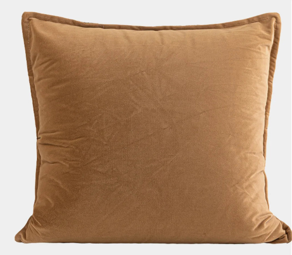 Geneva Minimalist Canvas Cushion - Brown