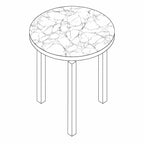 Nimes Lamp Table - Dark Emperador & Black Powder Coat