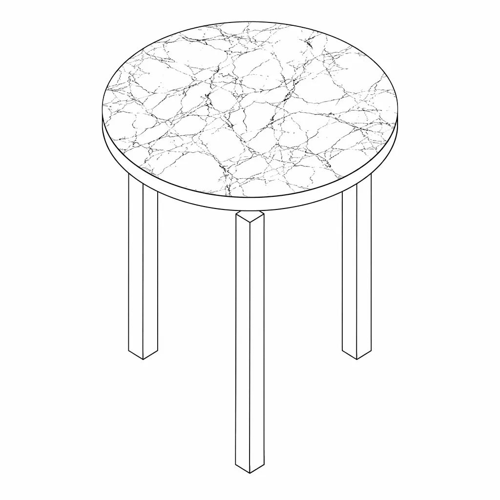 Nimes Lamp Table - Dark Emperador & Black Powder Coat