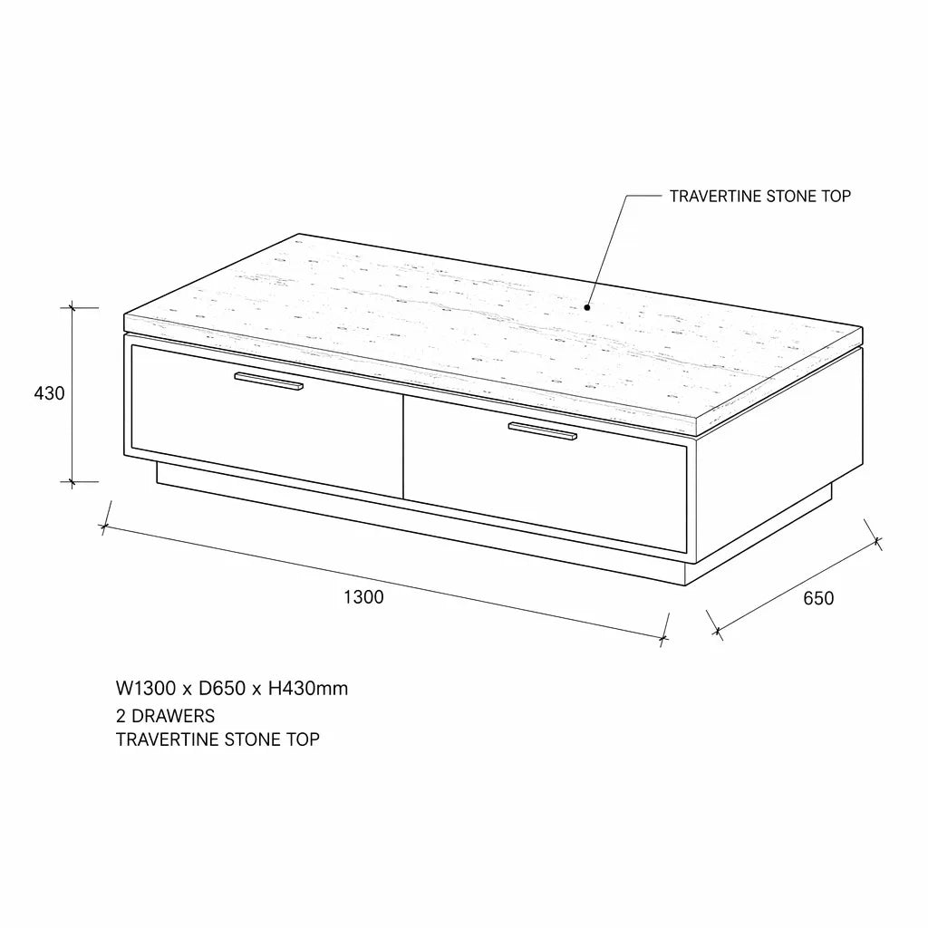 Stella 1300 Coffee Table - Oak Natural