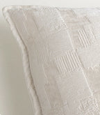 Capri Striped Cotton Cushion - Pearl White