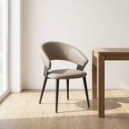Reeve Curved Dining Chair - Beige Boucle