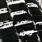 Como Textured Jacquard Cushion - Black & White