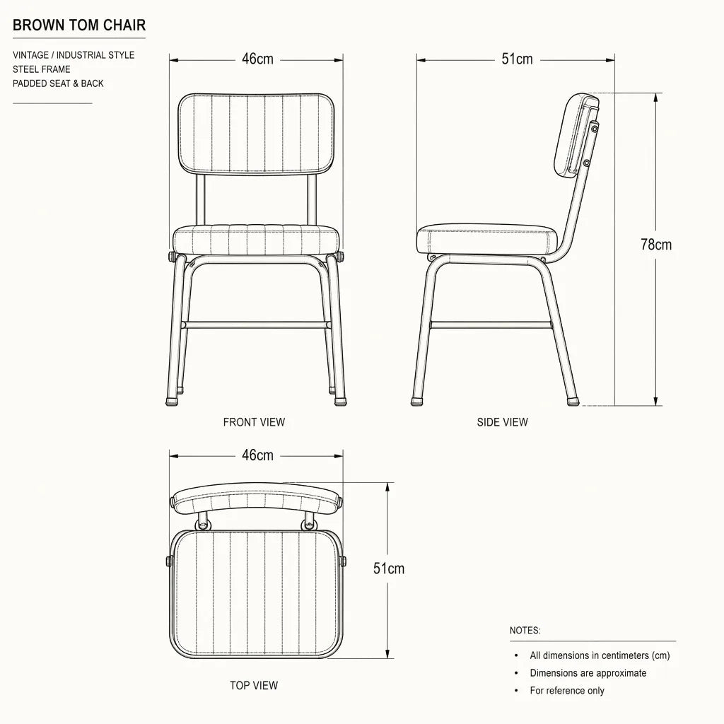 Tom Dining Chair - Brown Vegan Leather