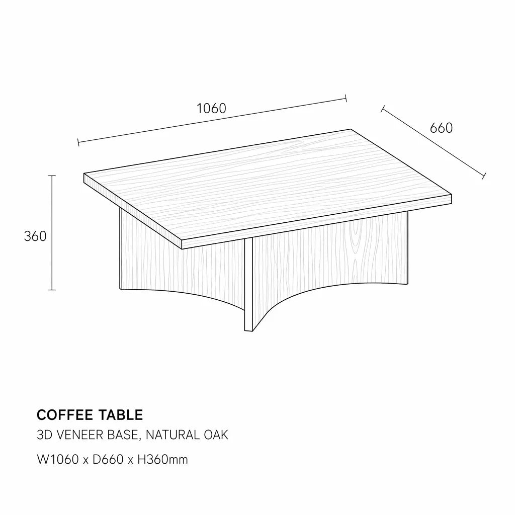 Lambert Rectangle Coffee Table - Oak Natural