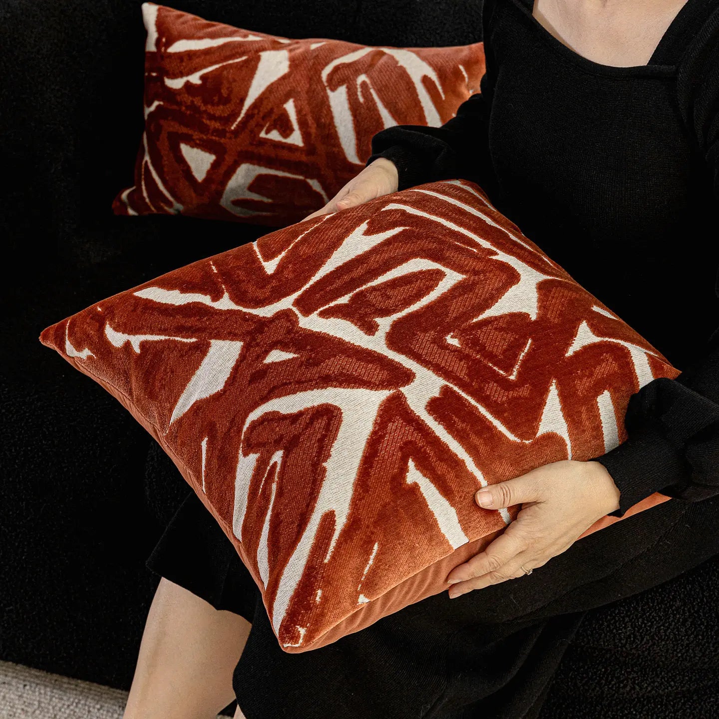 Sorrento Ribbed Velvet Lumbar Cushion - Oatmeal