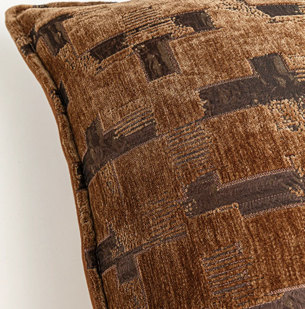 Geneva Minimalist Canvas Cushion - Brown