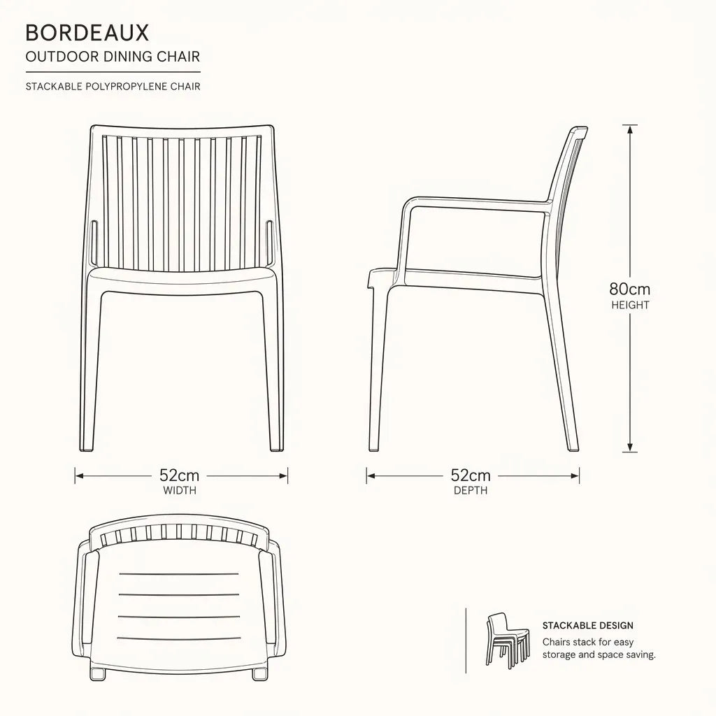 Bordeaux Outdoor Dining Chair - Olive