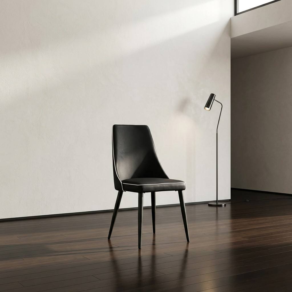 Cleo Upholstered PU Leather Dining Chair – Black