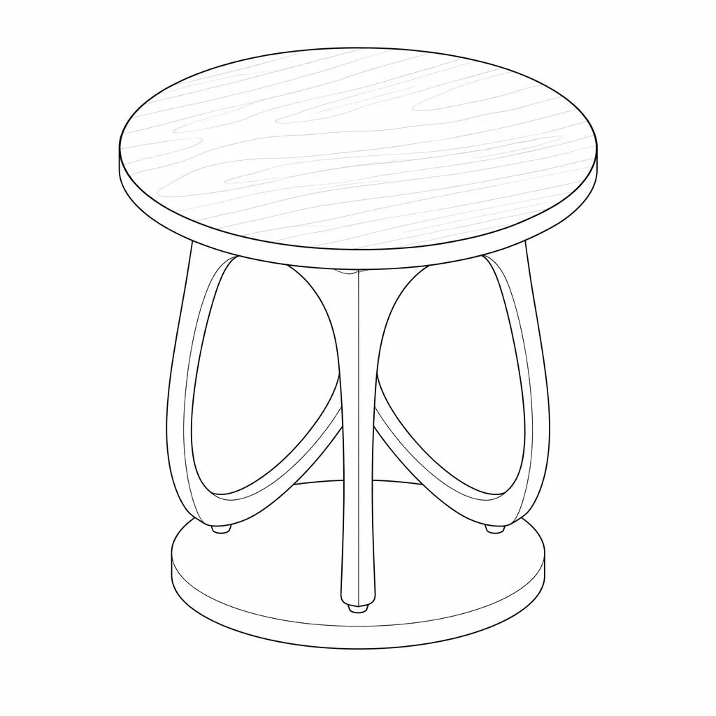 Meko 500 Round Side Table - Walnut Natural