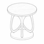 Meko 500 Round Side Table - Walnut Natural