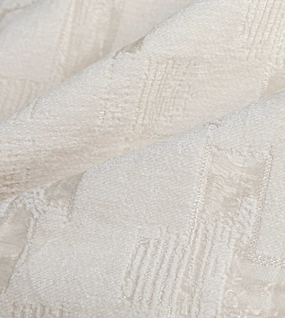 Capri Striped Cotton Cushion - Pearl White
